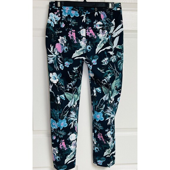 BANANA REPUBLIC Multi Color Floral AVERY Trouser Ankle PANTS Women's Size 0 - Picture 3 of 7